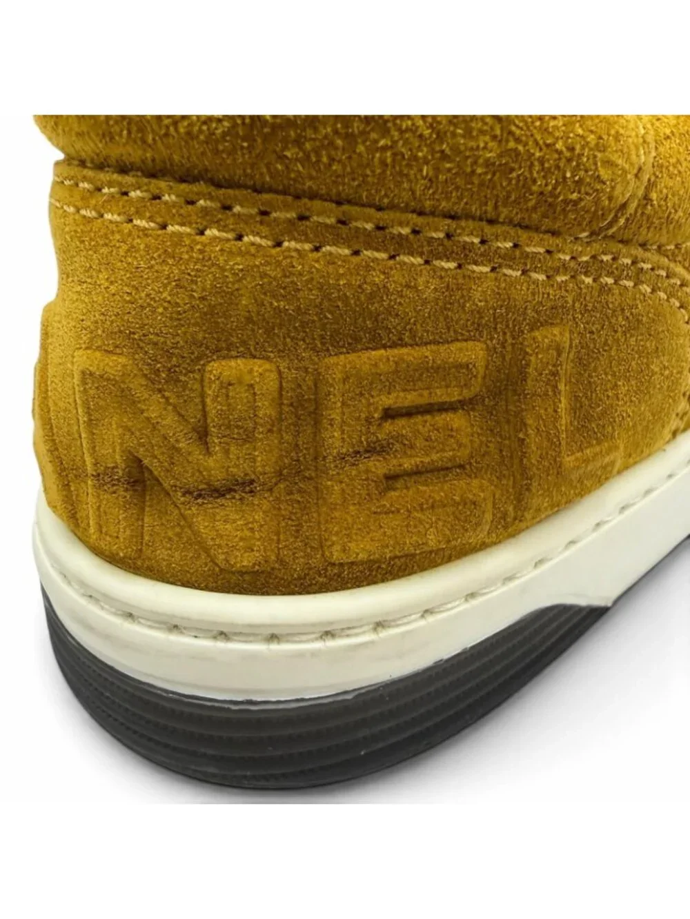 Chanel CC Logo Suede Leather Low-Top Sneakers Brown